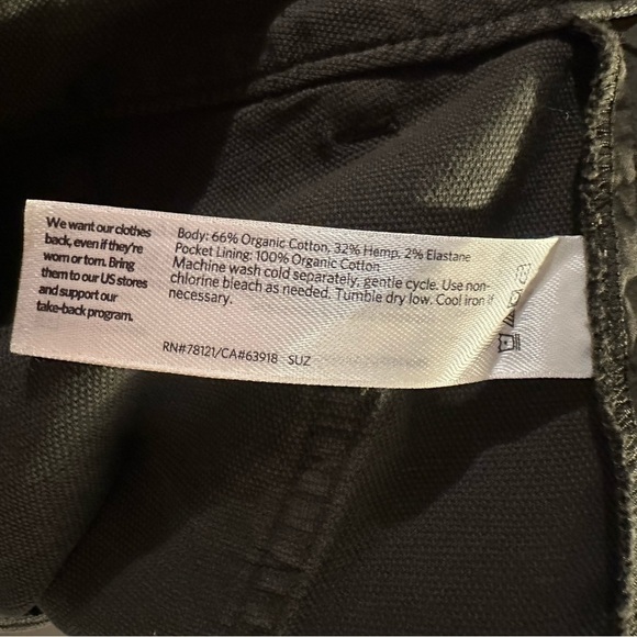 Eileen Fisher Organic Cotton Hemp Tapered Pant Seaweed Green - Picture 10 of 13